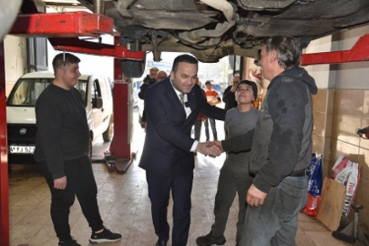 Hasbi Dede, Görele Sanayi Sitesi esnafını ziyaret etti.