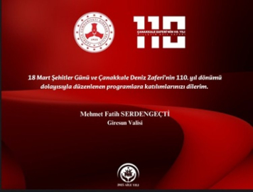 18 Mart Şehitler Günü ve Çanakkale Deniz Zaferi'nin 110. Yıl Dönümü