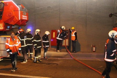 TÜNEL İÇERİSİNDE YANGIN TATBİKATI YAPILDI