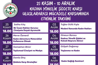 KADINA ŞİDDETLE MÜCADELE İÇİN 16 GÜNLÜK ETKİNLİK