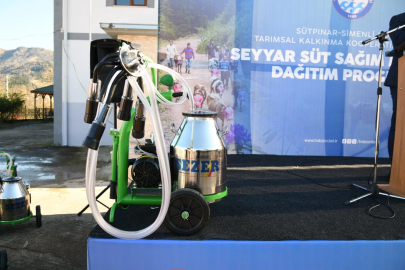 Trabzon'da çiftçilere süt sağım makinesi desteği
