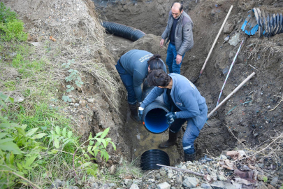Deniz sitesinde kanalizasyon çalışması