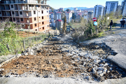 GİRESUN BELEDİYESİ ÜSTYAPI ÇALIŞMALARINI SÜRDÜRÜYOR