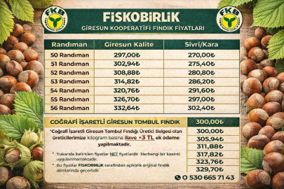 FİSKOBİRLİKTEN YENİ FİYAT 297.00.-TL/KG