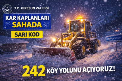 GİRESUN’DA KARLA MÜCADELE: 242 KÖY YOLU KAPALI