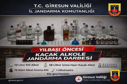 YILBAŞI ÖNCESİ KAÇAK ALKOLE JANDARMA DARBESİ: