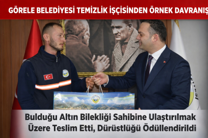 GÖRELE BELEDİYESİ TEMİZLİK İŞÇİSİNDEN ÖRNEK DAVRANIŞ