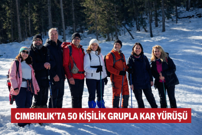 CIMBIRLIK’TA 50 KİŞİLİK GRUPLA KAR YÜRÜYÜŞÜ