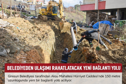 BELEDİYEDEN ULAŞIMI RAHATLATACAK YENİ BAĞLANTI YOLU