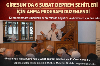 6 ŞUBAT DEPREM ŞEHİTLERİ ANISINA TÖREN DÜZENLENDİ