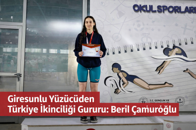 GİRESUNLU YÜZÜCÜDEN TÜRKİYE İKİNCİLİĞİ GURURU
