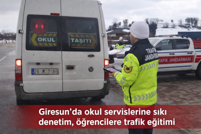 GİRESUN’DA OKUL SERVİSLERİNE SIKI DENETİM, ÖĞRENCİLERE TRAFİK EĞİTİMİ