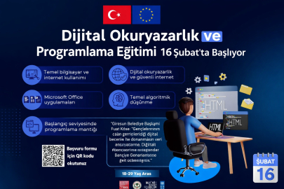 DİJİTAL OKURYAZARLIK VE PROGRAMLAMA EĞİTİMİ 16 ŞUBAT’TA BAŞLIYOR