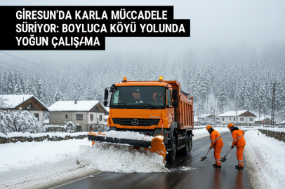 GİRESUN’DA KARLA MÜCADELE SÜRÜYOR: