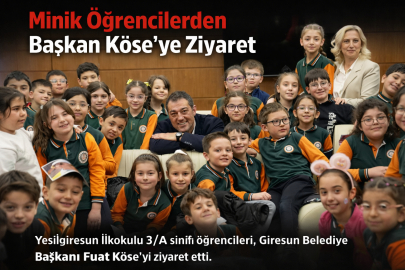 MİNİK ÖĞRENCİLERDEN BAŞKAN KÖSE’YE ZİYARET