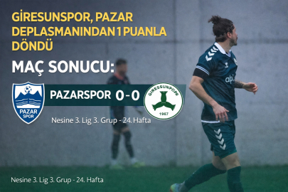 GİRESUNSPOR, PAZAR DEPLASMANINDAN 1 PUANLA DÖNDÜ
