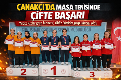 ÇANAKÇI ORTAOKULU’NDAN MASA TENİSİNDE ÇİFTE BAŞARI