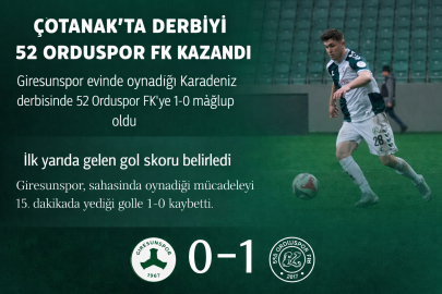 ÇOTANAK’TA DERBİYİ 52 ORDUSPOR FK KAZANDI: 0-1