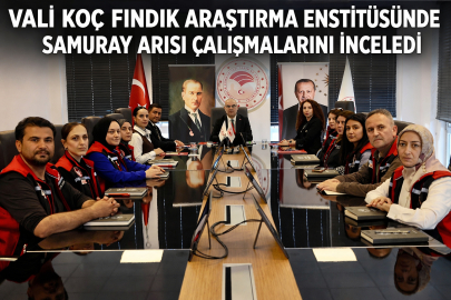 VALİ KOÇ FINDIK ARAŞTIRMA ENSTİTÜSÜNDE SAMURAY ARISI ÇALIŞMALARINI İNCELEDİ