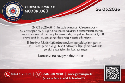 GİRESUNSPOR ATKISINI YAKAN ŞAHIS HAKKINDA YASAL İŞLEM BAŞLATILDI
