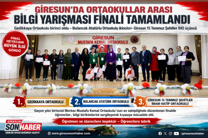 GİRESUN’DA ORTAOKULLAR ARASI BİLGİ YARIŞMASI FİNALİ TAMAMLANDI