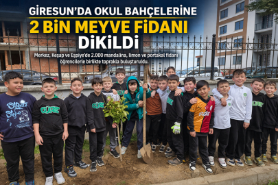 GİRESUN’DA OKUL BAHÇELERİNE 2 BİN MEYVE FİDANI DİKİLDİ