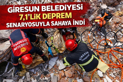GİRESUN BELEDİYESİ 7,1’LİK DEPREM SENARYOSUYLA SAHAYA İNDİ