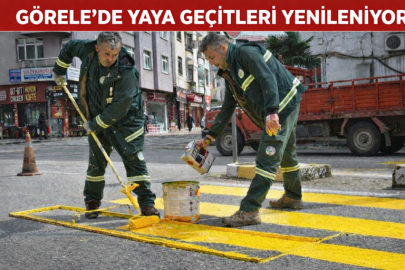 GÖRELE’DE YAYA GEÇİTLERİ YENİLENİYOR