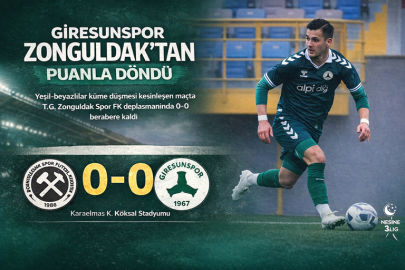 GİRESUNSPOR ZONGULDAK DEPLASMANINDA PUAN ALDI: 0-0