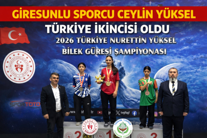 GİRESUNLU SPORCU CEYLİN YÜKSEL TÜRKİYE İKİNCİSİ OLDU
