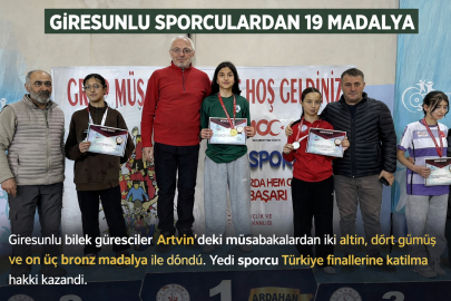 GİRESUNLU SPORCULARDAN 19 MADALYA