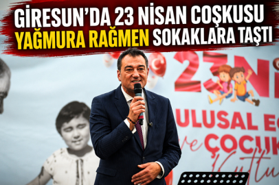 GİRESUN’DA 23 NİSAN COŞKUSU YAĞMURA RAĞMEN SOKAKLARA TAŞTI