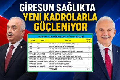 GİRESUN’A 11 YENİ HEKİM KADROSU AÇILDI
