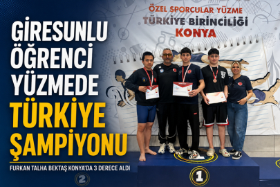 GİRESUNLU ÖĞRENCİ YÜZMEDE TÜRKİYE ŞAMPİYONU OLDU
