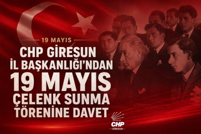CHP GİRESUN İL BAŞKANLIĞI’NDAN 19 MAYIS ÇELENK SUNMA TÖRENİ