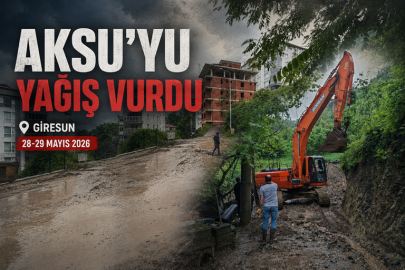GİRESUN’DA  YAĞIŞLAR HASAR BIRAKTI: AKSU MAHALLESİ’NDE EKİPLER SAHAYA İNDİ