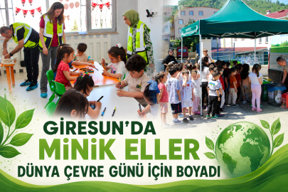 GİRESUN’DA MİNİK ELLER DÜNYA ÇEVRE GÜNÜ İÇİN BOYADI
