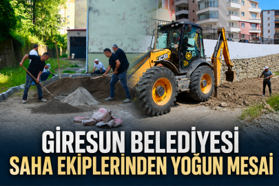 GİRESUN BELEDİYESİ SAHA EKİPLERİNDEN YOĞUN MESAİ