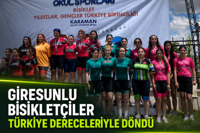 GİRESUNLU BİSİKLETÇİLER TÜRKİYE DERECELERİYLE DÖNDÜ