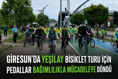 GİRESUN’DA YEŞİLAY BİSİKLET TURU İÇİN PEDALLAR BAĞIMLILIKLA MÜCADELEYE DÖNDÜ