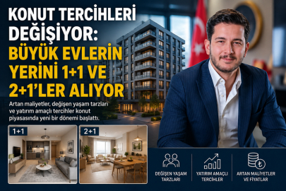 KONUT TERCİHLERİ DEĞİŞİYOR: BÜYÜK EVLERİN YERİNİ 1+1 VE 2+1'LER ALIYOR