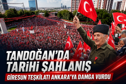 TANDOĞAN’DA BAYRAK SELİ:  GİRESUN TEŞKİLATI ANKARA’YA MİLLİ İRADE MÜHRÜ VURDU