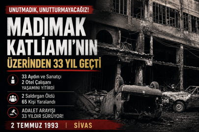 MADIMAK KATLİAMI’NIN ÜZERİNDEN 33 YIL GEÇTİ