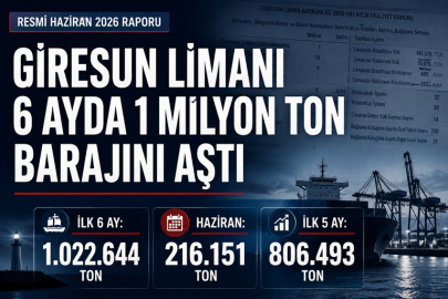 GİRESUN LİMANI 6 AYDA 1 MİLYON TON BARAJINI AŞTI