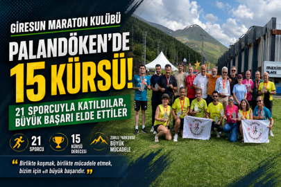 GİRESUN MARATON KULÜBÜ’NDEN PALANDÖKEN��DE 15 KÜRSÜ
