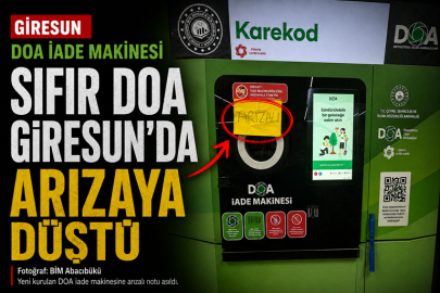 SIFIR DOA GİRESUN'DA ARIZAYA DÜŞTÜ