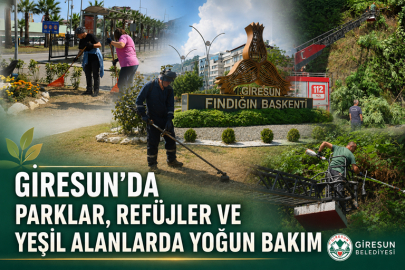 GİRESUN’DA PARKLAR, REFÜJLER VE YEŞİL ALANLARDA YOĞUN BAKIM