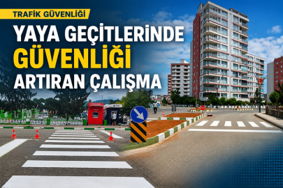 GİRESUN’DA YAYA GEÇİTLERİ YENİDEN BOYANIYOR