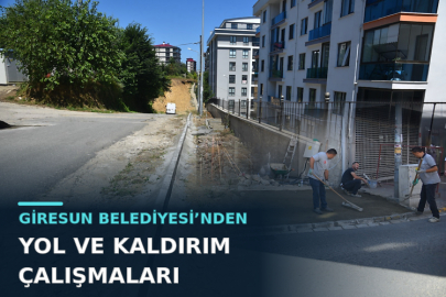 GİRESUN BELEDİYESİ ÜÇ MAHALLEDE YOL VE KALDIRIM ÇALIŞMALARINI SÜRDÜRÜYOR