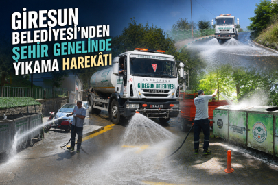 GİRESUN BELEDİYESİ’NDEN ŞEHİR GENELİNDE YIKAMA HAREKÂTI